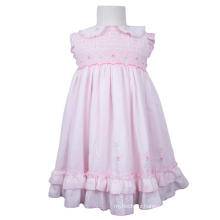Smocked Girls Dress With Beaded Embroidery